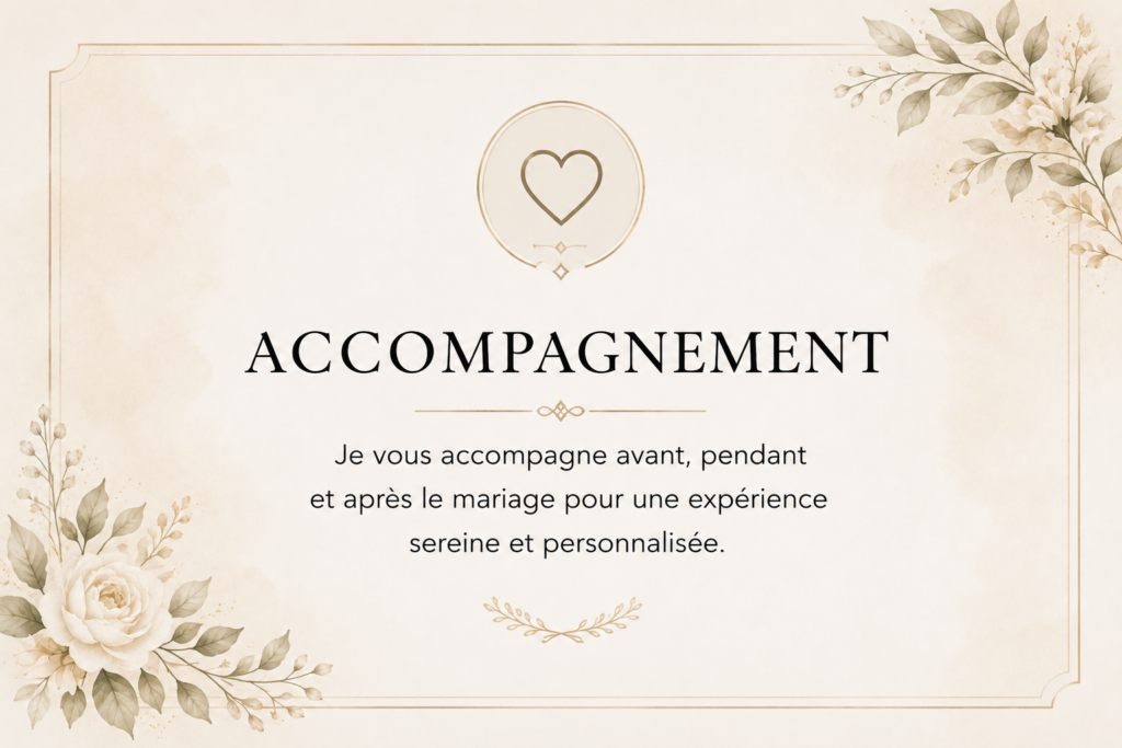 Accompagnement personnalisé par une photographe de mariage