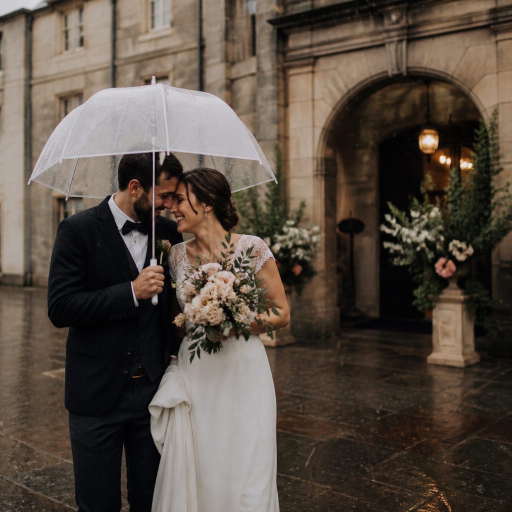 Photos de mariage réussies sous la pluie